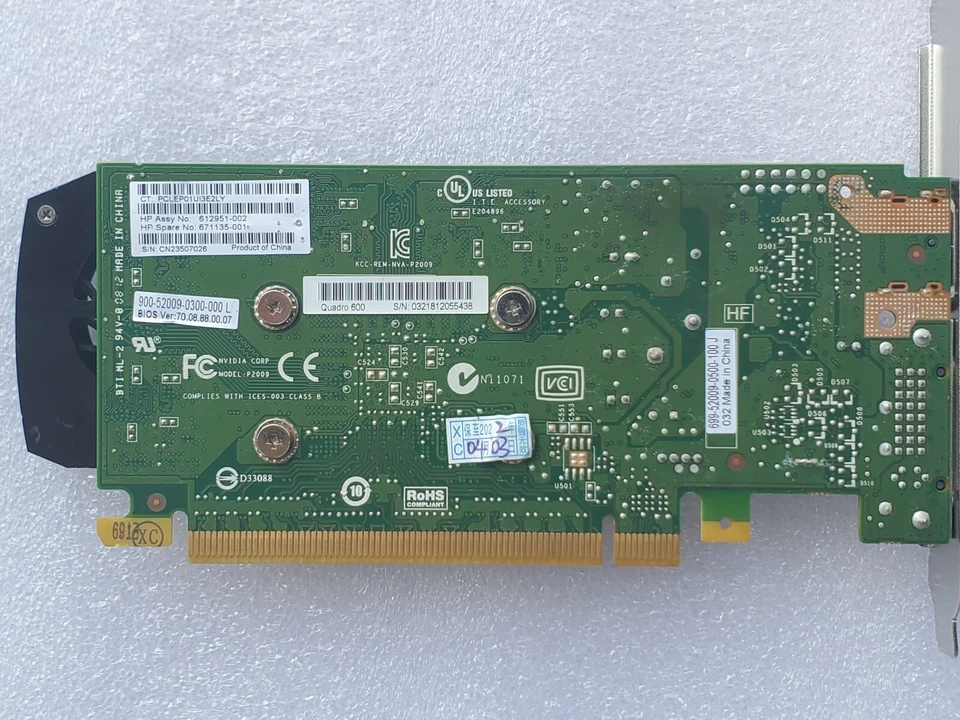 NVIDIA Quadro 600 1GB DDR3 PCI-E 2.0 X 16 Video Card DVI DisplayPort - Image 3 of 4