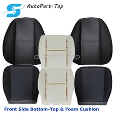 For 2007-2014 Chevy Silverado Both Side Black Cloth Bottom-Top Seat Cover & Foam
