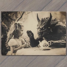 Art Print Girl Monster Tea Party Weird Creepy Imaginary Mask Nightmare Unusual