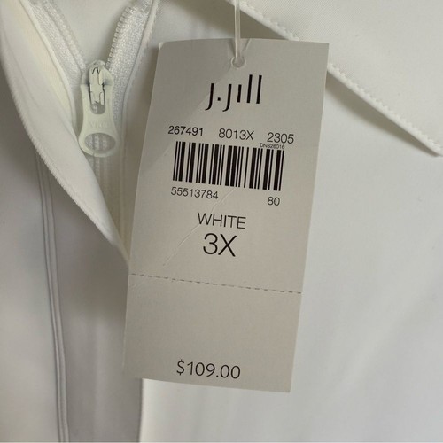 NWT J Jill Wearever Women’s Easy Care Draw Cord Jacket Blouse White Zip | Sz 3X - Picture 11 of 12