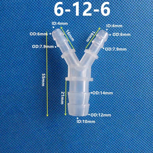 Y Piece Hose Joiner Plastic Barbed Connector Pipe Fitting Air Fuel Water Fuel - Picture 63 of 79