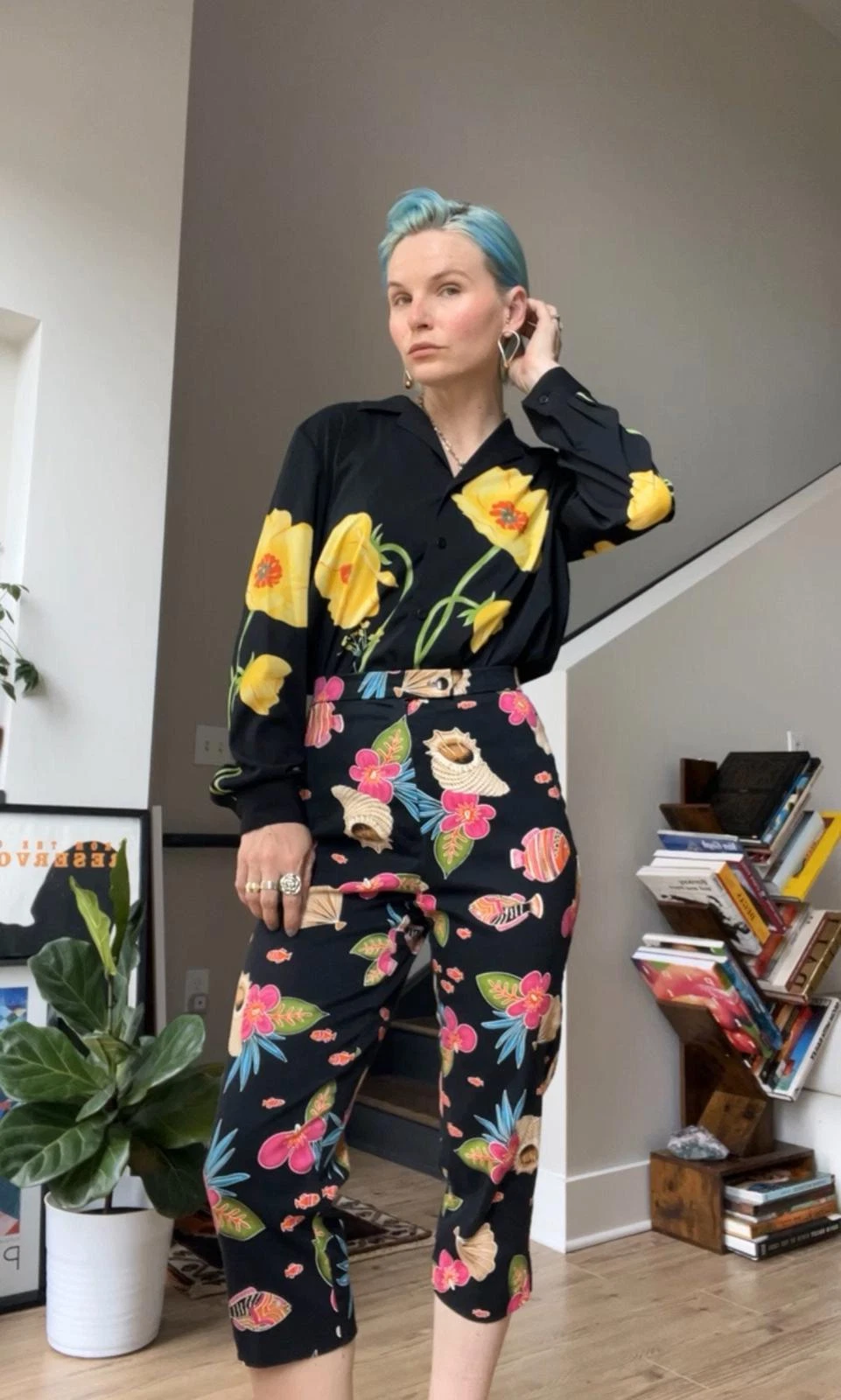 VTG 90s Briggs Shell/Fish Capri Pants