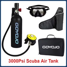 Mini 1L Scuba Air Tank 3000Psi Diving Set Cylinder Oxygen Air Pump Glasses Mask