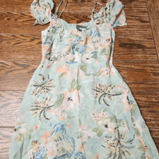 Reformation Stefano green tropical Dress sz 4