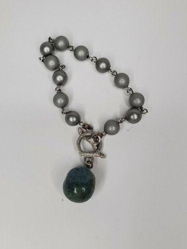 Imitation Blau Schwarz Perlenkette & Armband Set Kunststoff Perlen Mode Kostüm - Bild 7 von 12