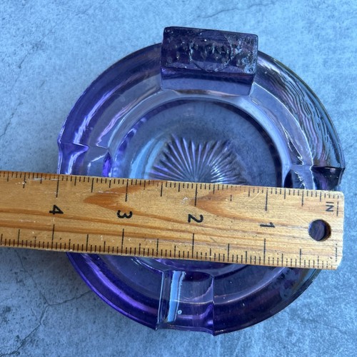Purple Art Glass Thick Vintage Ashtray - Picture 6 of 7