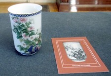 Vintage Franklin Porcelain Sake/Teacup of the Month, September Mallow w/ Papers