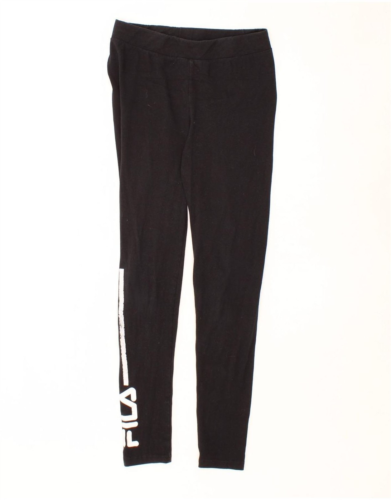 FILA Leggings Donna Grafici UK 12 Medium Nero Cotone CD16