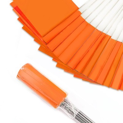 50Pack Marking Flags Orange Marker Flags - 15X4X5 Inch Lawn Flags Landscap