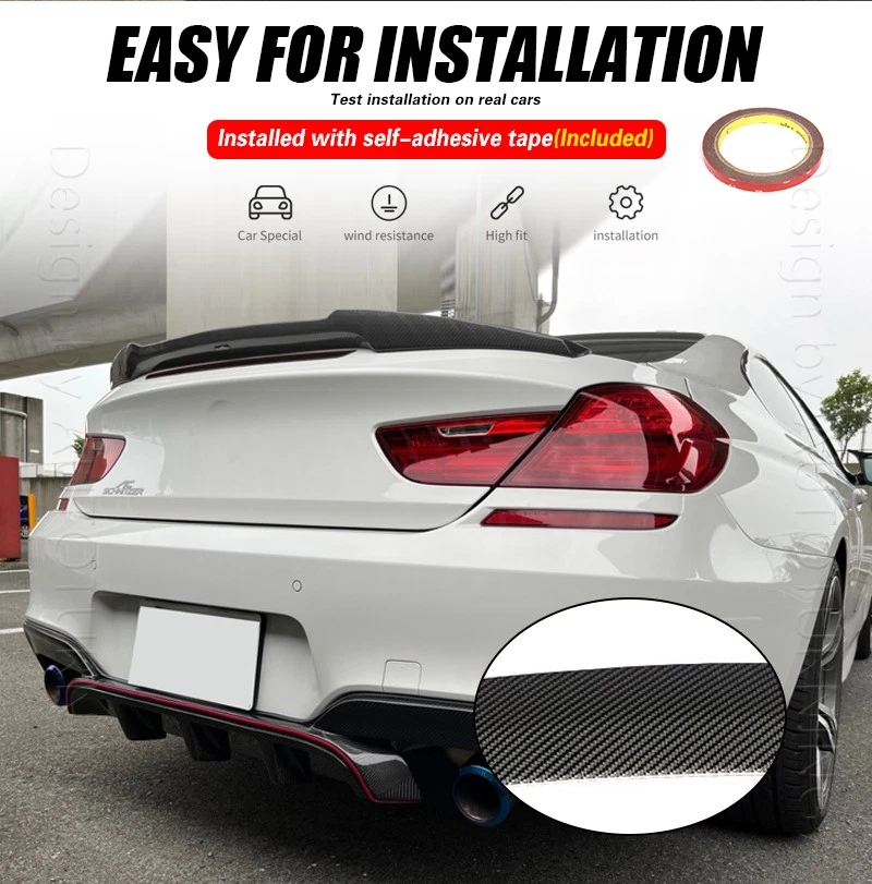 Alerón trasero de carbono real para BMW Serie 6 F06 F13 640i 650i M6 12-18 Foto 4 de 4