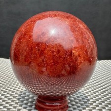 494G Rare strawberry crystal sphere polished ball healing decor