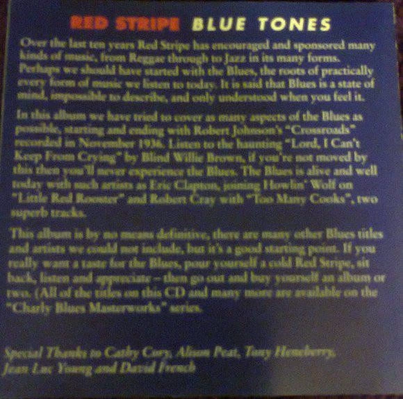 Various Artists Red Stripe Blue Tones CD UK Charly 1993 COMPILATION PBCD0001 - Bild 2 von 3