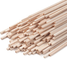 Balsa Wood Sticks, Balsa Wood Strips, Square Wooden Dowel Rods for Crafts, 150 P