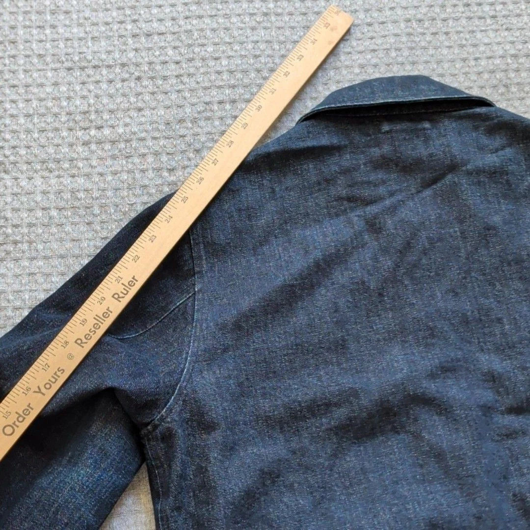 Wallace & Barnes Jacket Mens Medium Blue Denim Bomber Full Zip Lined Workwear - product detail image 15