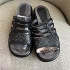 Dansko Lacey Slide Sandals Black Tooled Leather EU 38/ 8-8.5 US New — photo 6