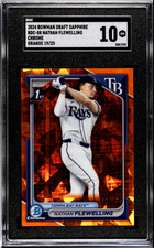 2024 Bowman Draft Sapphire Nathan Flewelling 1st Orange Refractor /25 SGC 10 GEM