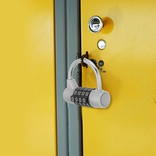 Keyless 4 Digit Password Lock Silver Zinc Alloy Durable Gym Travel Padlock
