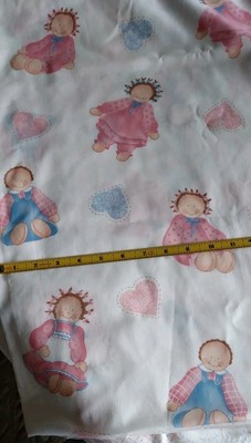 VINTAGE GIRL & BOY RAG DOLL PRINT FABRIC BTY$ 10.00 PRINT REPEATS EVERY 24''