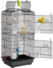 41-Inch Open Top Large Parrot Bird Cage, Hanging Bird Cage for Parakeets Finches