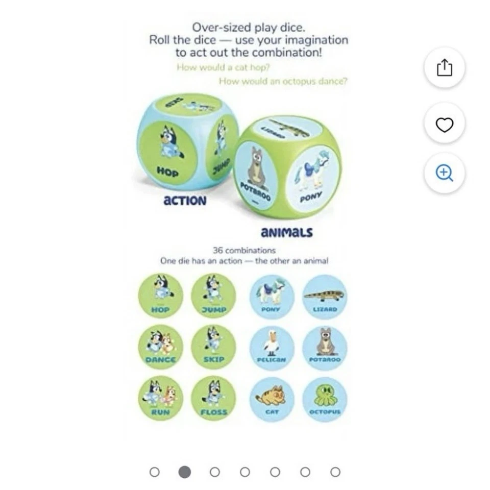 BLUEY Wackadoo Dice Imagination Act Out The Action Game Toy - Image 4 of 4