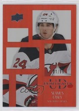 2024-25 Upper Deck Series 2 UD Portraits Red 31/99 Seamus Casey #P40 0bk3