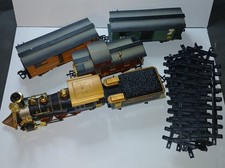 Vtg New Bright Toy Train Lot Train Cars Tracks Included. Not Tested. As Is.