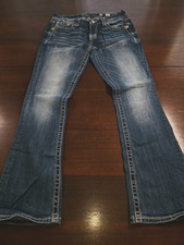Miss Me Bling Signature Boot Cut Distressed Jeans 29 x 31