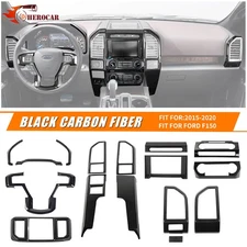 16x Carbon Fiber Center Console Dashboard Trim For Ford F150 2015-2020 Interior