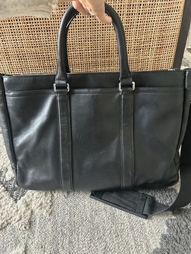 Coach Lexington F70916 Black Leather Briefcase Carry-all messenger Satchel bag - Picture 4 of 11