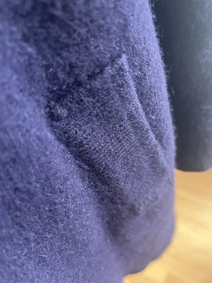 Venesha Angora Coat Size Small Purple Button Snap Lined Oversized Vintage - Image 4 of 4