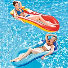 Inflatable Float Mesh Recliner Floating Bed Swimming Pool Water Lounge Chair
