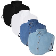 4 Pcs Fake Collar Detachable False Dickey Collar Half Shirts Round Blouse Col...
