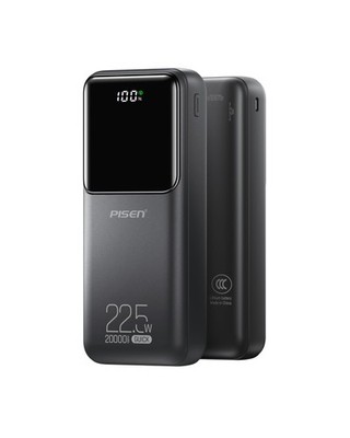 PISEN CCC Certified Power Bank - 20000mAh 22.5W 3C Bank, Travel Black 