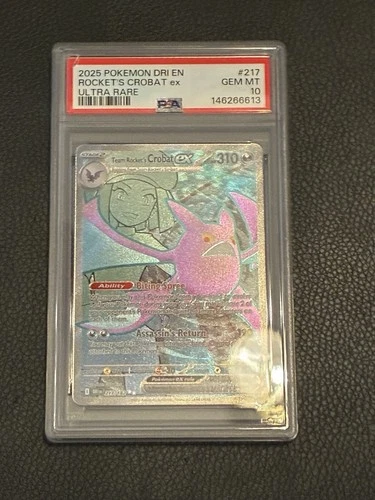 PSA 10 TEAM ROCKET'S CROBAT EX 217/182 - DESTINED RIVALS ULTRA RARE - GEM MINT