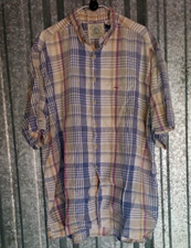 Shelter Island Shirt Mens 2X Short Sleeve Plaid Vintage 1980s Made in USA Preppy