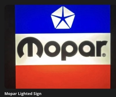 Mopar LED Light-Up Sign   Dimmable   Wall or Desk Display