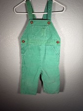 Vintage Izod Lacoste Corduroy Overalls Green Baby Size 12 Months