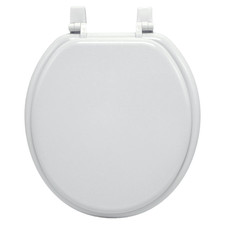 Round Molded Wood Toilet Seat White