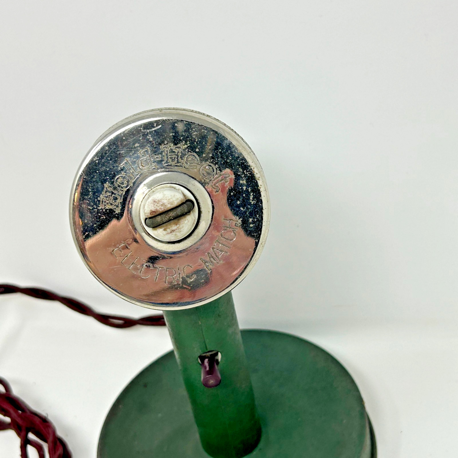 chrome HOLD HEET Electric Chicago Store bar counter Cigar Cigarette Lighter vtg