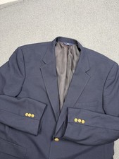 Brooks Brothers Blazer Mens 45R Navy Blue 346 Wool Gold Button Sport Coat Jacket