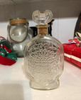 Clear Glass Scroll Embossed Oval Decanter w/ Stopper & Cork, 0.2 qt — photo 1