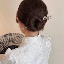 Exquisite Metal Hairpin Elegant Vintage Flower Hair Stick Girls Trendy Deco