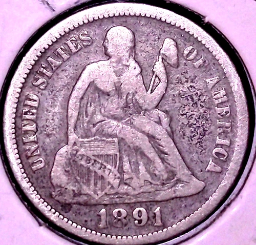 1891-O  SEATED LIBERTY  Dime 10C