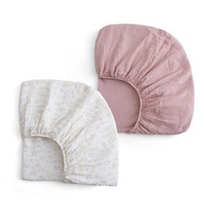 Muslin Fitted Crib Sheets 2 PCS 100 Cotton 28x52 Inch Blossom Pink Standard
