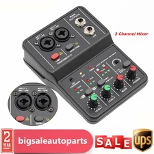 2-Channel USB Audio Mixer with Phantom Power and Real-Time Monitoring
