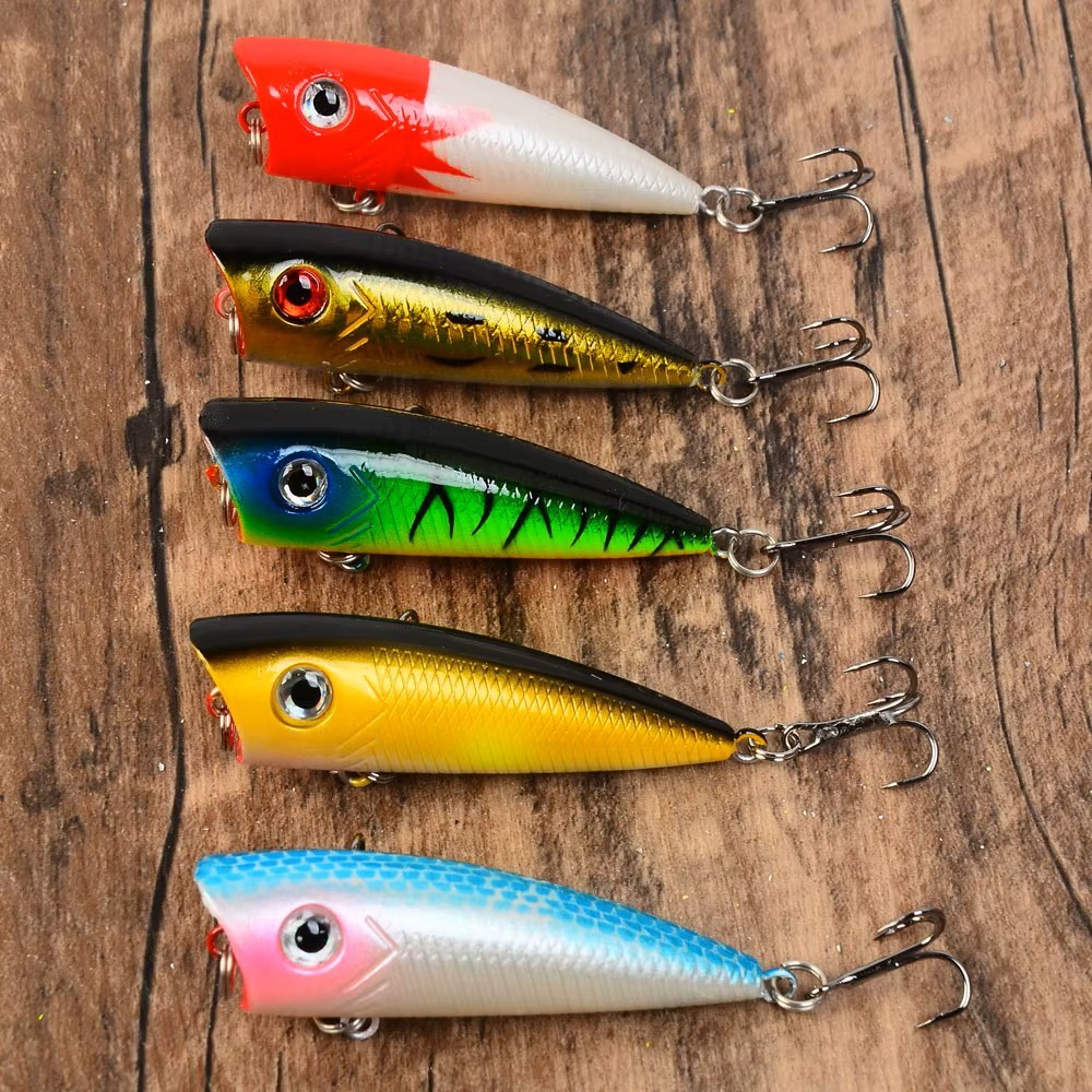 5pc Top Water Chuggers Poppers Fishing Lures - Image 2