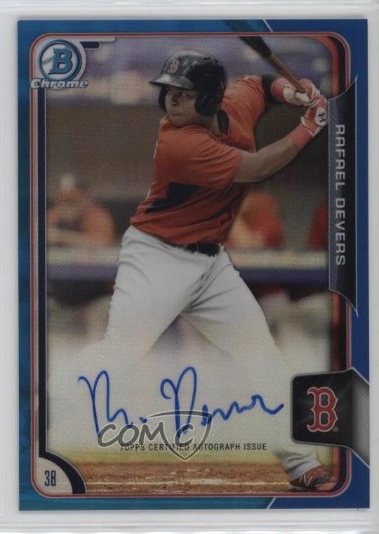 2015 Bowman Chrome Prospects Blue Refractor /150 Rafael Devers #BCAP-RD Auto nf5