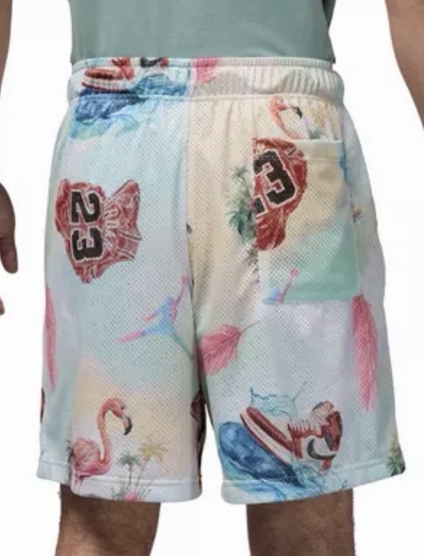Nike Jordan Essentials Mesh Shorts Medium Beach Vibes Flamingos