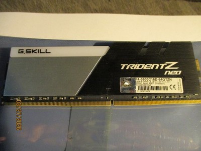 G. SKILL Trident Z NEO RGB 32GB DDR4 3600 MHz Single stick Passes