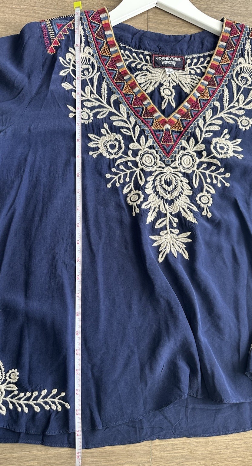 Johnny Was Workshop Medium Silk Swing-Sleeve Embr… - image 5